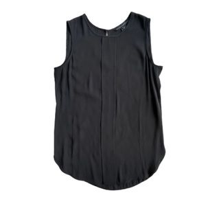 White House Black Market Sleeveless Front Pleat Shell Black XS
